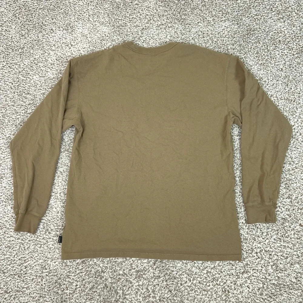 Nike Shirt Mens Medium Brown Long Sleeve Pocket Logo Tee T Casual Loose Fit Club